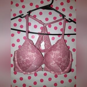 Victoria Secret Dusty Rose Pushup/ Padded  Lace Racerback 34C
